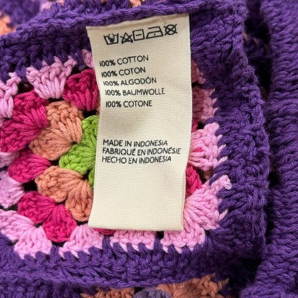 Free People x Flook Frances Multicolor Crochet Pull On Shorts Purple Size XS - Picture 5 of 9